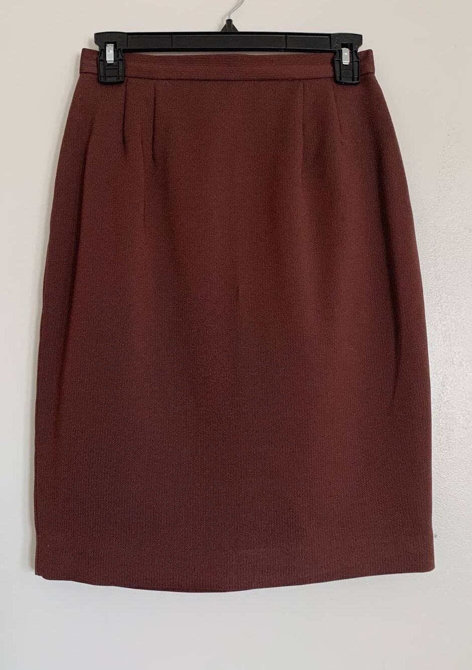Red Vintage Polyester Pencil Skirt 6P